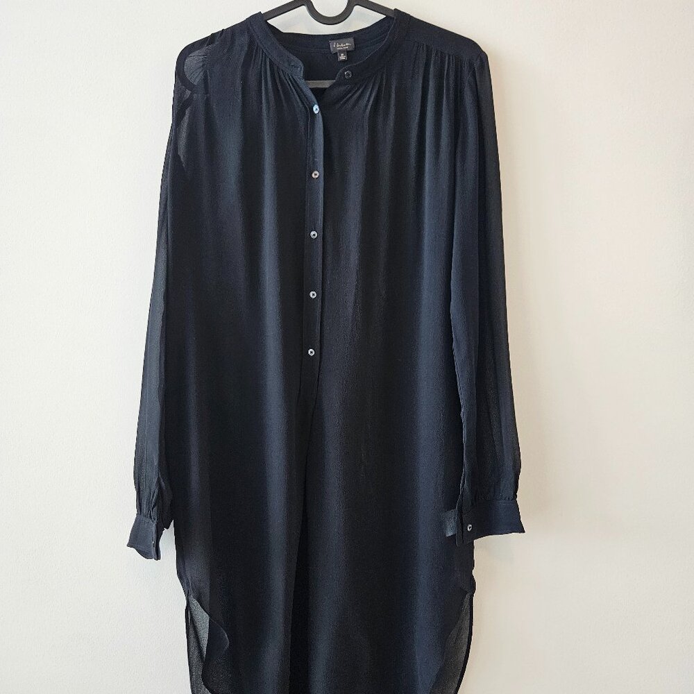 Aritzia Babaton Long Sleeve Silk Shirt Dress XS